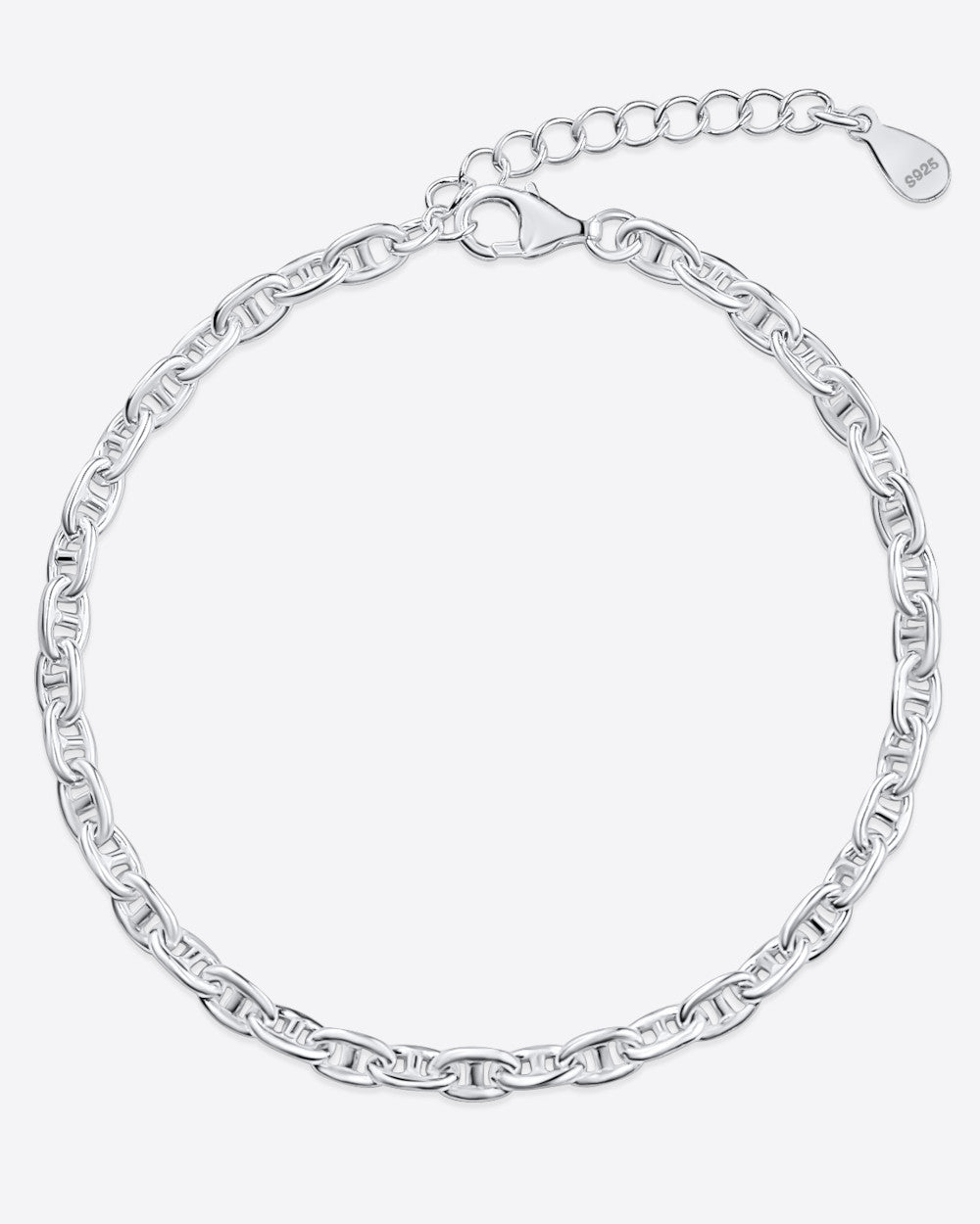 Damen Armband Silber 925 rhodiniert 'Tracy', Armkette größenverstellbar, Sterlingsilber Gliederarmband massiv für Frauen Daniel Clifford 