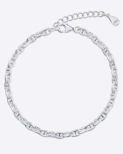 Damen Armband Silber 925 rhodiniert 'Tracy', Armkette größenverstellbar, Sterlingsilber Gliederarmband massiv für Frauen Daniel Clifford 