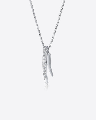 Daniel Clifford Halskette Silber 925 Anhänger Tiger Zahn zackig eckig Zacken Kristall Pendant Collier Silberkette Lexie Schmuck Geschenk Frau Freundin Mutter Schwester 