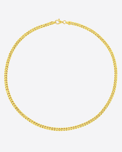 DANIEL CLIFFORD „Ina“ Damen Halskette Silber 925 vergoldet 14k Gold, massive Panzerkette für Frauen, 42cm Collier aus vergoldetem Sterlingsilber