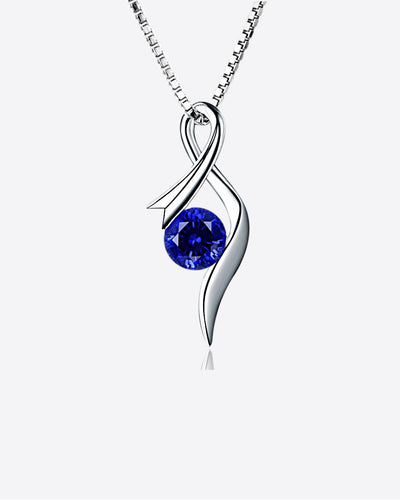 DANIEL CLIFFORD Isabella Damen-Halskette 925 Sterling-Silber I Kristall-Anhänger dunkel-blau (Kettenlänge: 45 cm) - Echtschmuck Geschenk für Frauen#farbe_blau